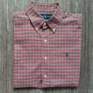 Polo by Ralph Lauren Shirt Mens Long Sleeve Size Medium Red and Green